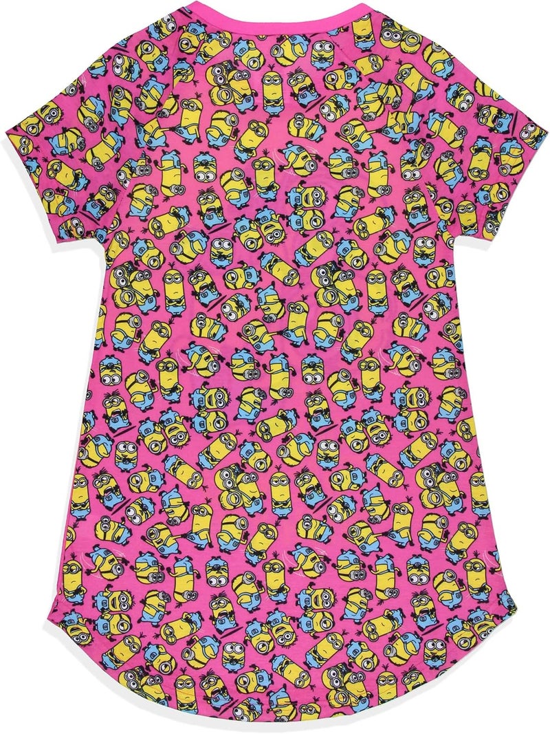 INTIMO Girls' Despicable Me Minions Take Your Friends With You Nightgown Sleep Pajama Shirt - Image 4